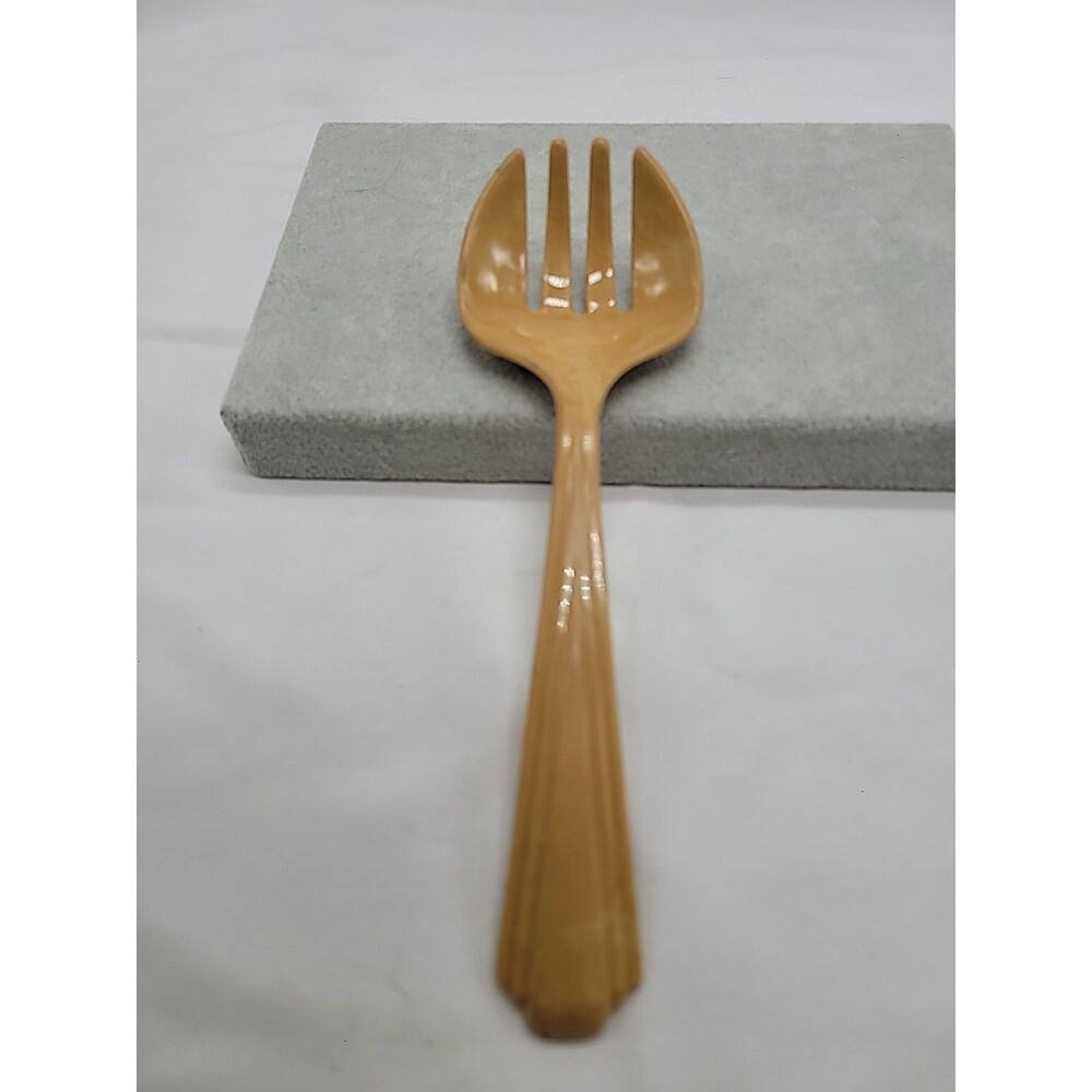 Vintage Baker lite ? Beige Marbleized Spork Imperial USA 8.5: Salad